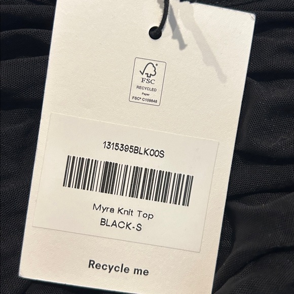 REFORMATION Myra ruched knit top nwt - Picture 6 of 6